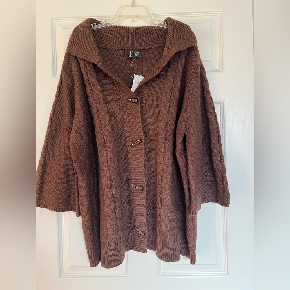 Jason Maxwell Chocolate Cable Knit Cardigan